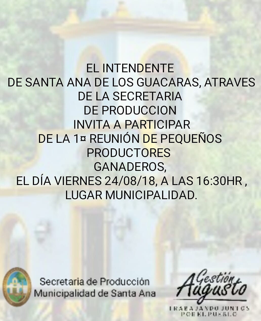 Primera reunión de pequeños productores ganaderos de Santa Ana