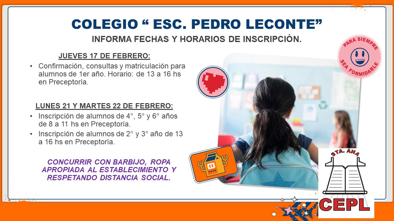 Inscripciones abiertas – Escuela Secundaria