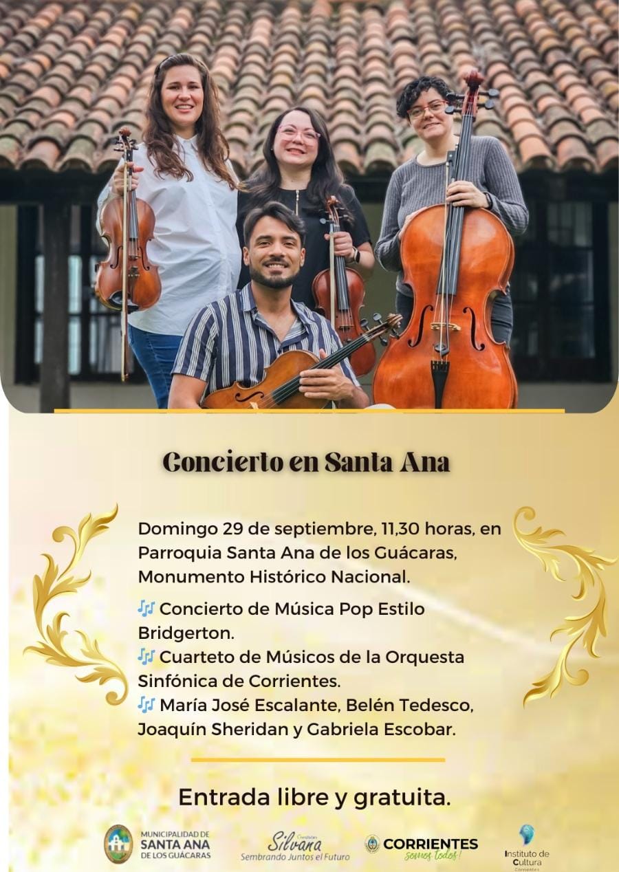 Concierto gratuito en Santa Ana – Domingo 29 de Septiembre