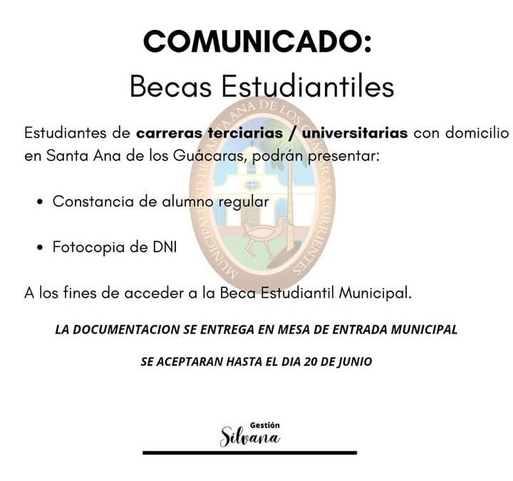 Becas municipales para estudiantes del nivel superior