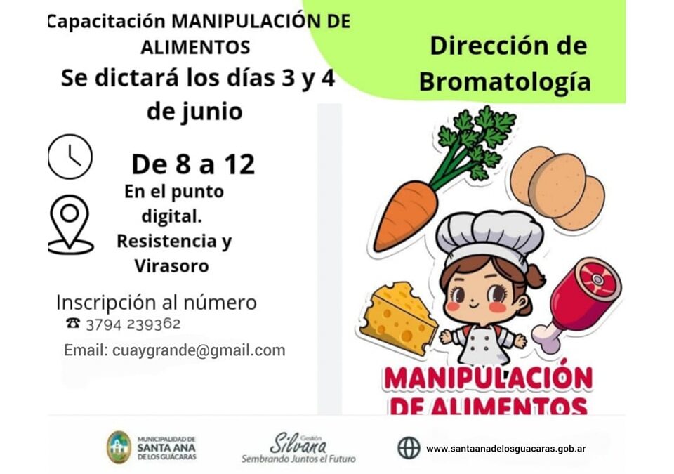 Capacitación gratuita «Manipulación de Alimentos»