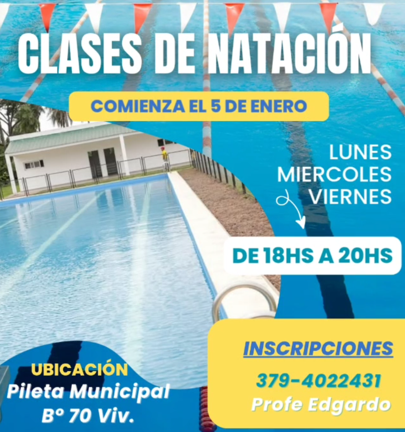 banner clases de natacion gratis santa ana 2026